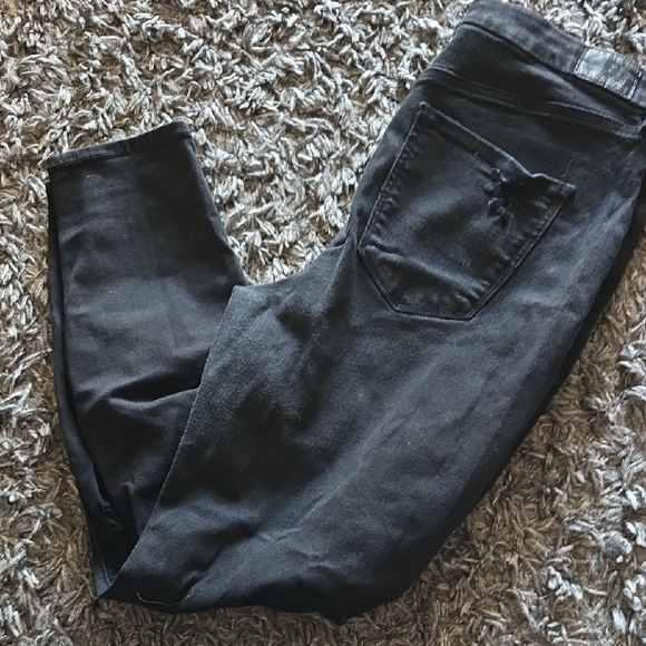 American Eagle Outfitters Black Ripped Skinny Jeans - Picture 6 of 12